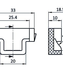Alternative view of End Piece for Cage-Rollers H26