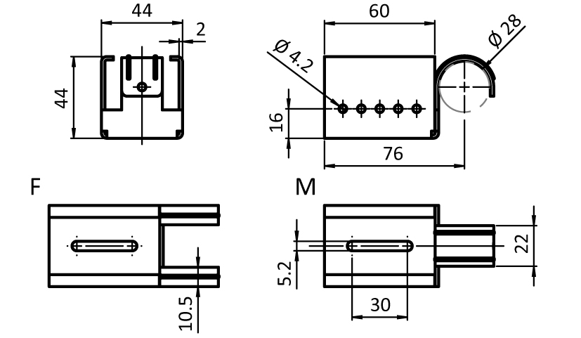 Variable Holding Bracket AL D28 - immagine 2