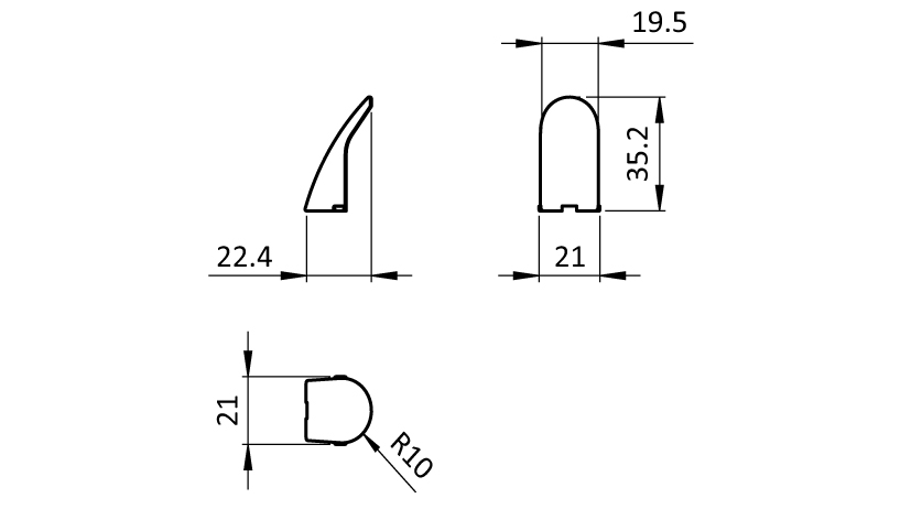 Cover Cap for Machine Handle 135 (Set) - immagine 2