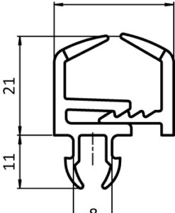 Alternative view of Holder Profile Slot 8