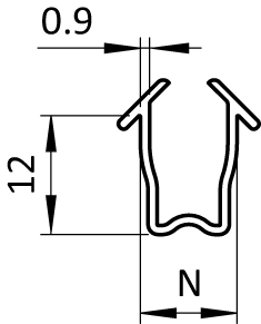 Alternative view of Reduction Profile I Slot 8 / 4 - 6 mm