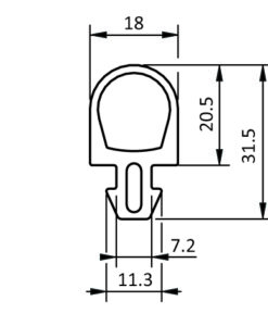 Alternative view of Sealing Profile Slot 8 - 4.5 / 18 x 20