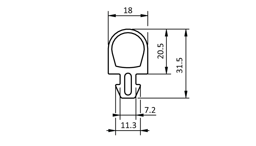 Sealing Profile Slot 8 - 4.5 / 18 x 20 - immagine 2