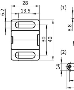 Alternative view of Magnetic Catch 30 (Set)