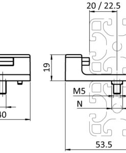 Alternative view of Door Stop with EPDM Damper (Set)