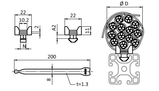 Cross Cable Binder Block - immagine 2
