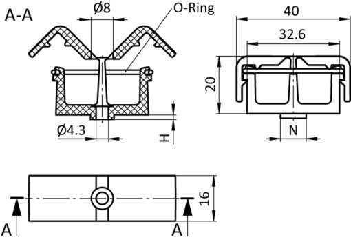 Clip Cable Binder - 2 chambers - immagine 2