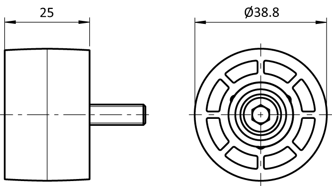 Roller Ø 39.5 for Tubular Frame Profiles (Set) - immagine 2
