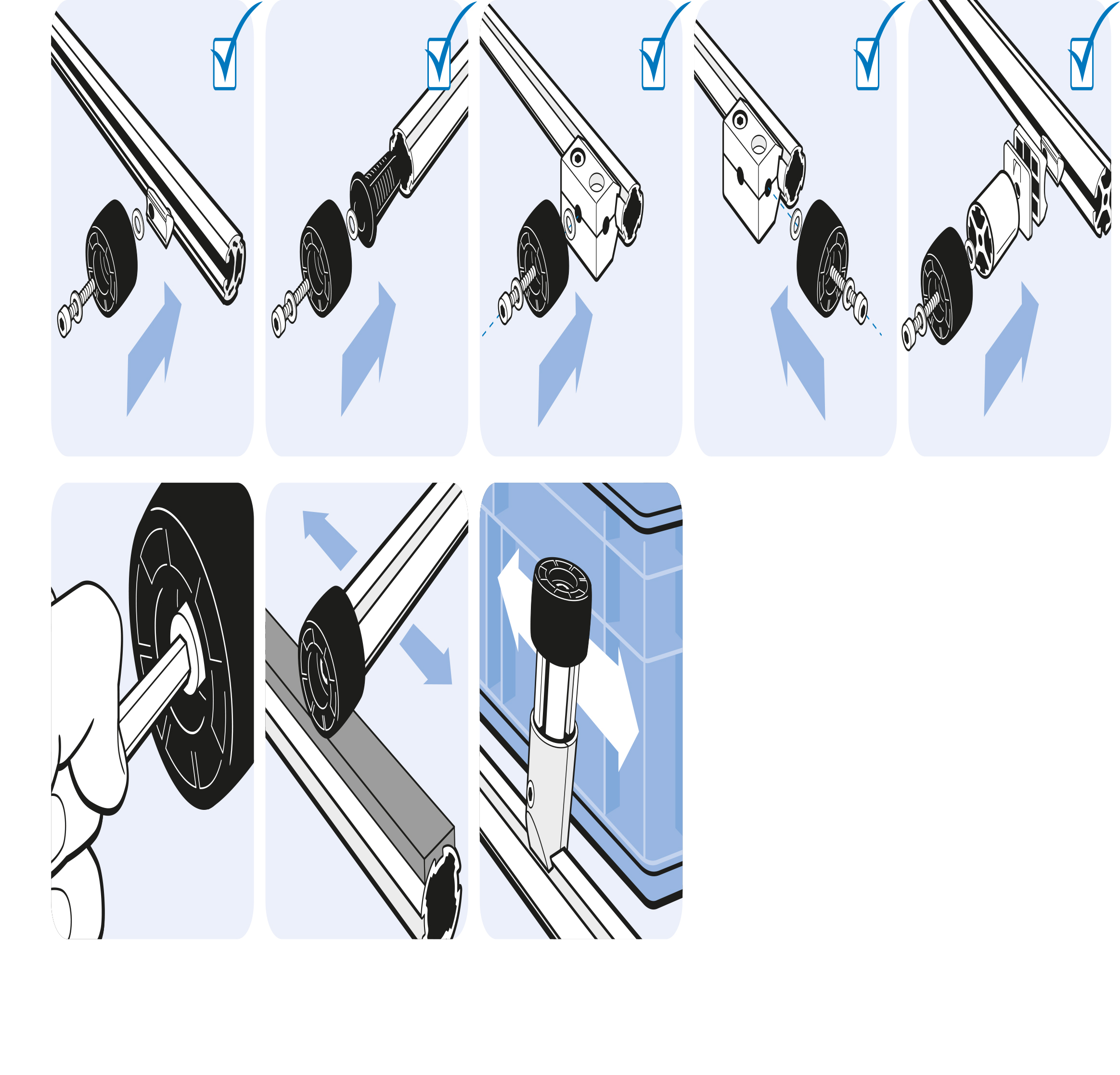 Roller Ø 39.5 for Tubular Frame Profiles (Set) - immagine 4