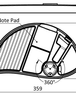 Alternative view of Pivoting Under-table Storage Tray