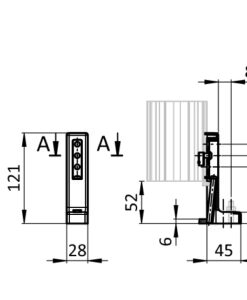 Alternative view of Floor Bracket ZN 120. Adjustable (Set)