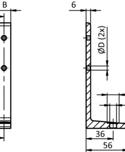 Alternative view of Floor Bracket AL 140. 1 Slot Version