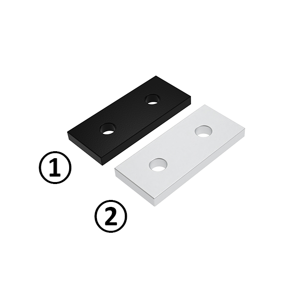 ECO Connection Plate AL Rectangular 2 Hole. 1 Slot Version