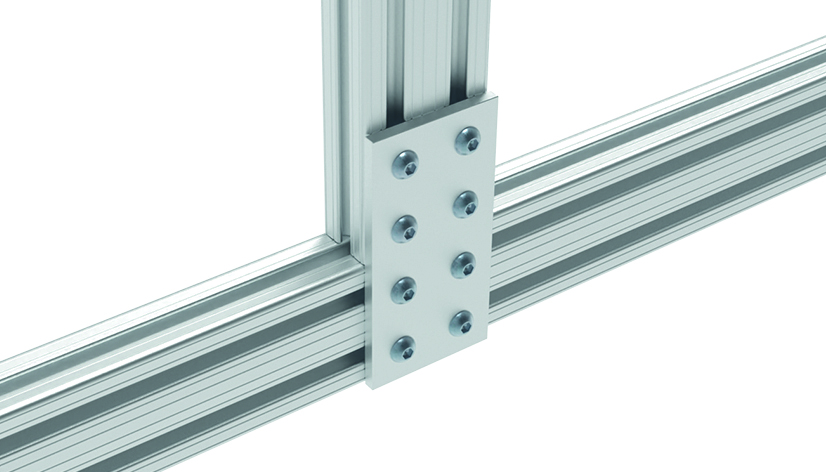 ECO Connection Plate AL Rectangular 8 Hole. 2 Slots Version