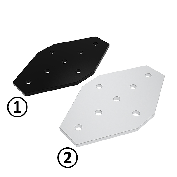 ECO Connection Plate AL X 7 Hole. 1 Slot Version