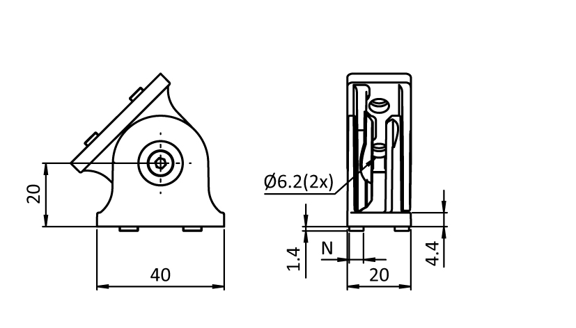 Pivot Joint 20 x 40 - immagine 2