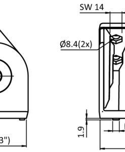 Alternative view of Pivot Joint 38 x 76 - 1.5" x 3" with Locking Lever