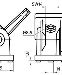 Alternative view of Pivot Joint ZN 45 with Locking Lever