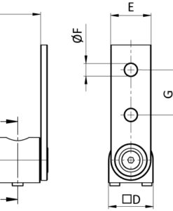 Alternative view of Pivot Joint 180°. 2 Slots
