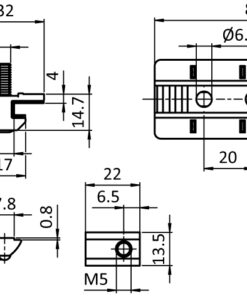 Alternative view of Profile Slider ZN 40 x 80 Loose Bearing (Set)