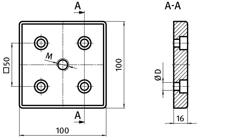 Transport and Base Plate ZN 100 x 100. Plain - immagine 2