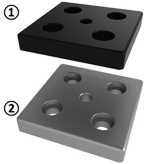 Transport and Base Plate ZN 100 x 100. Powder Coated