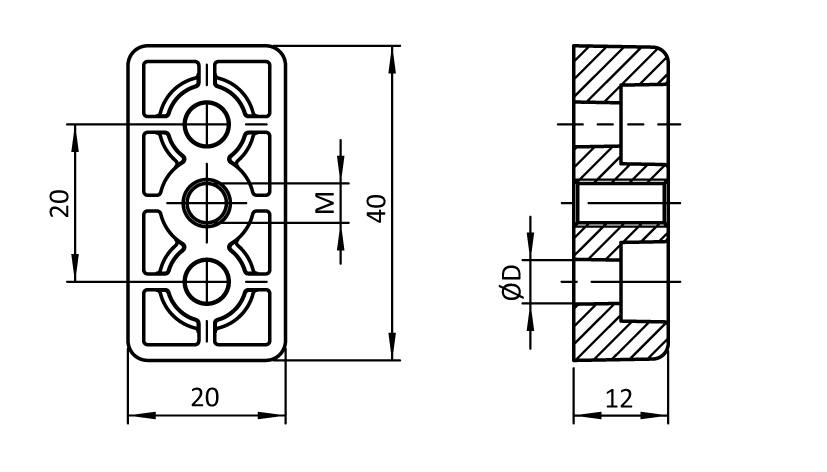 Transport and Base Plate ZN 20 x 40. Plain - immagine 2