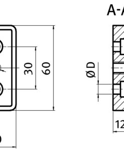 Alternative view of Transport and Base Plate ZN 30 x 60. Powder Coated