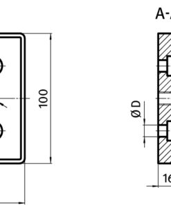 Alternative view of Transport and Base Plate ZN 50 x 100. Powder Coated