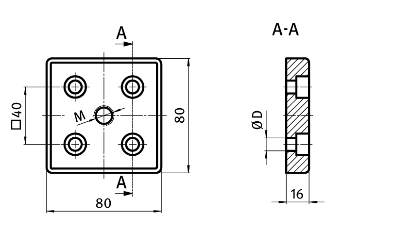 Transport and Base Plate ZN 80 x 80. Plain - immagine 2