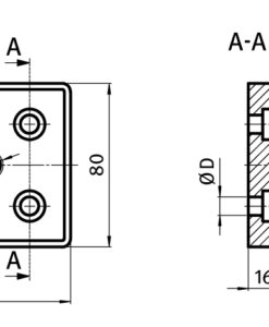 Alternative view of Transport and Base Plate ZN 80 x 80. Powder Coated