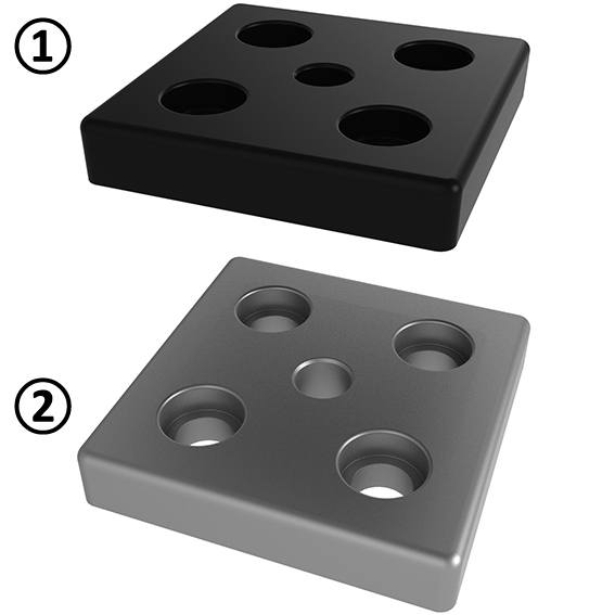 Transport and Base Plate ZN 90 x 90. Powder Coated