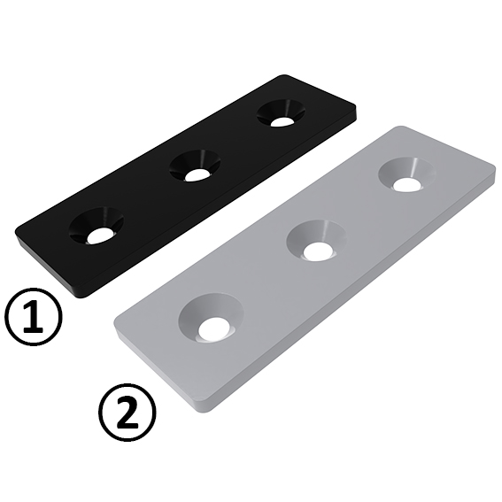 Connection Plate ST Rectangular 3 Hole. 1 Slot Version