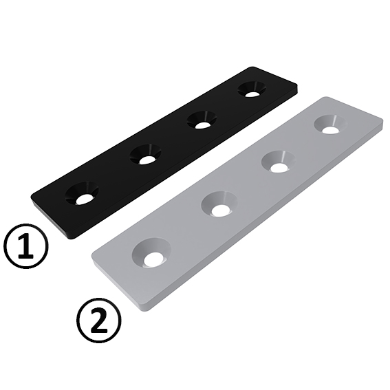 Connection Plate ST Rectangular 4 Hole. 1 Slot Version