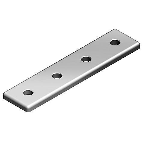 Connection Plate AL Rectangular 4 Hole. 1 Slot Version