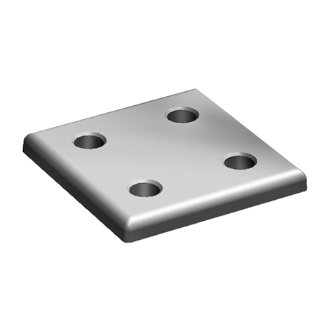 Connection Plate AL Quadrangular 4 Hole. 1 Slot Version