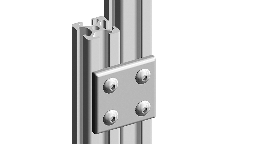 Connection Plate AL Quadrangular 4 Hole. 1 Slot Version - immagine 3