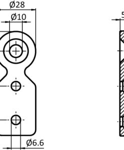 Alternative view of T-connector Plate D28