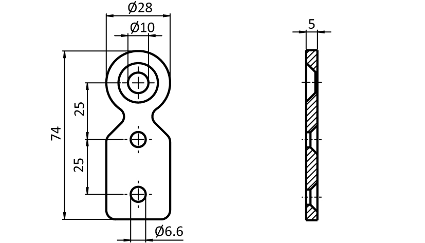 T-connector Plate D28 - immagine 2