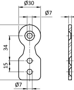 Alternative view of T-Connector Plate D30 (Set)