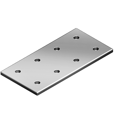 Connection Plate AL Rectangular 8 Hole. 2 Slots Version