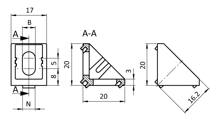 Zinc Connection Angle 20 - immagine 2