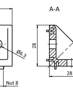 Alternative view of Zinc Connection Angle 20 x 28