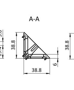 Alternative view of Zinc Connection Angle 40 flat