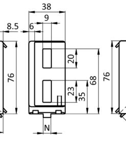 Alternative view of Alu Connection Angle 40 x 80