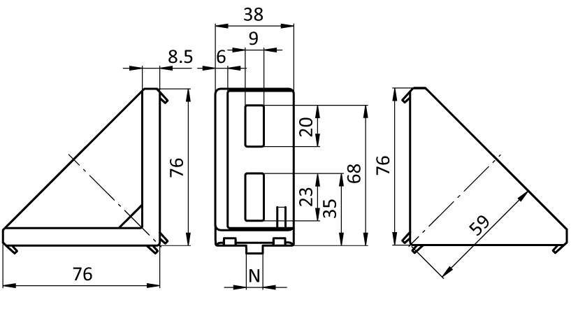 Alu Connection Angle 40 x 80 - immagine 2
