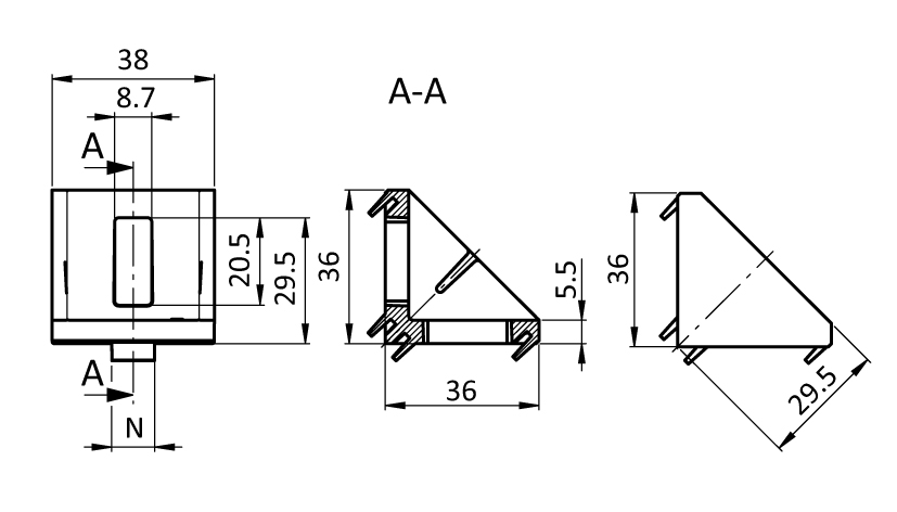 Alu Connection Angle 40 - immagine 2
