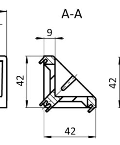 Alternative view of Alu Connection Angle 43 x 42