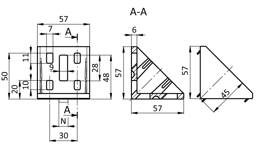 Zinc Connection Angle 60 - immagine 2