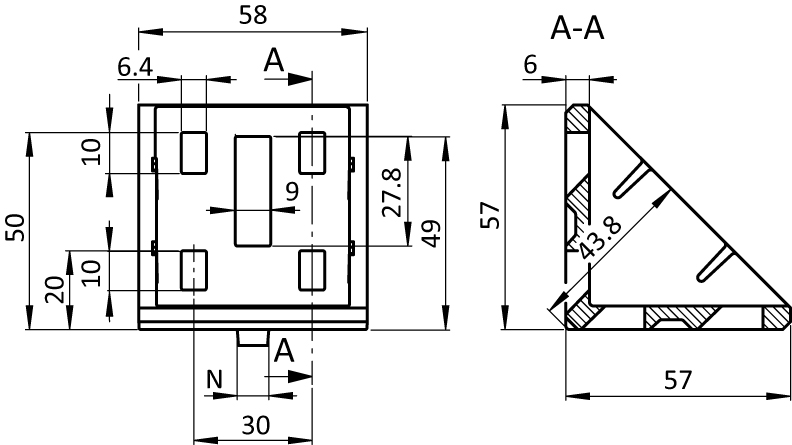 Alu Connection Angle 60 - immagine 2